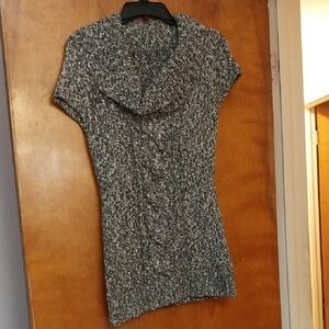 Chic Cowl Neck Sweater in Black and White